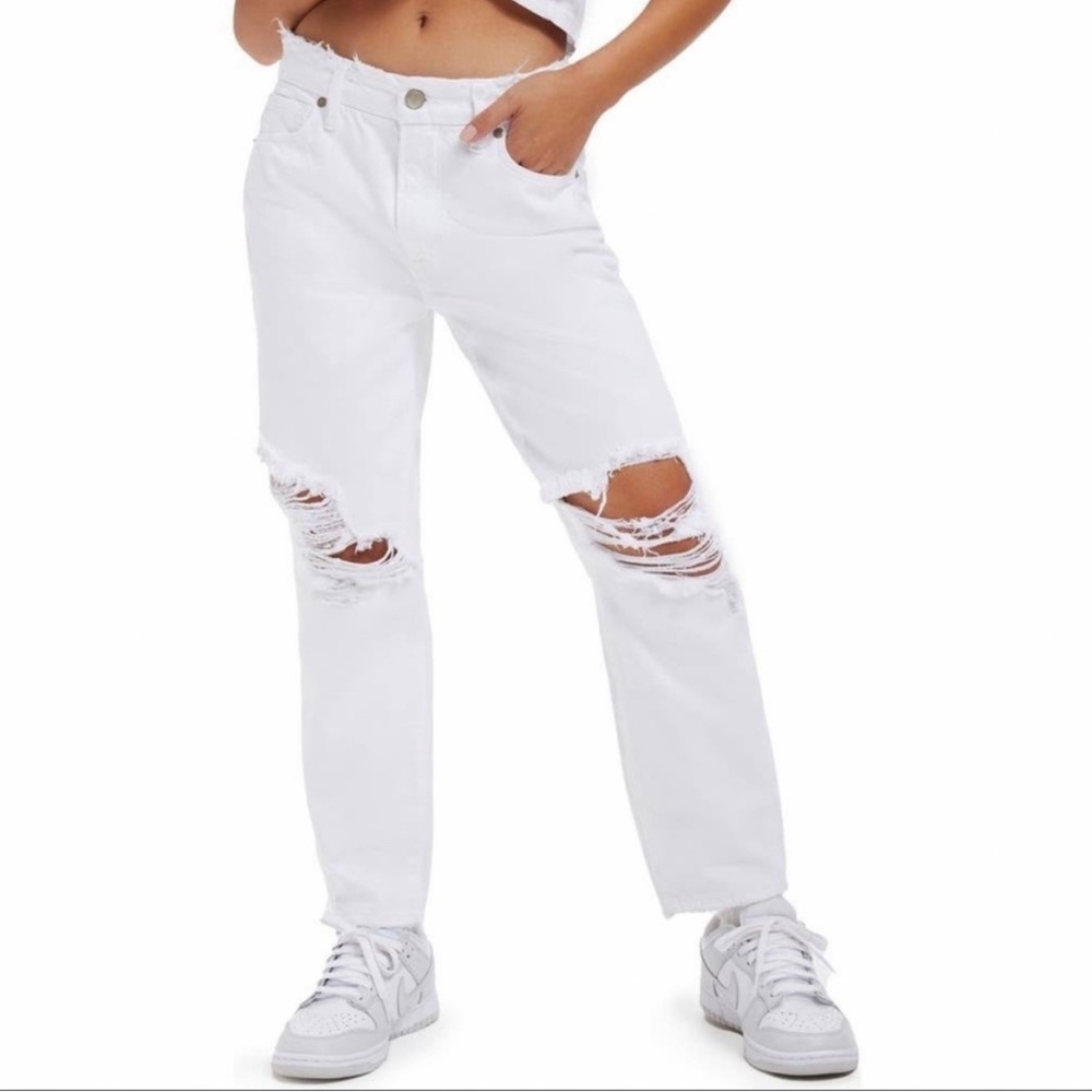 NWT Good American High Waisted Distressed Jeans